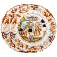 Пара десертных тарелок в восточном стиле. Фарфор, Великобритания?, конец 19 века