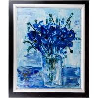 Картина "Синие цветы"  50 х 60 см. Акрил, авторская живопись. Россия, 2020