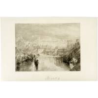 У моста. Лавис (офорт). Франция, конец 19 века