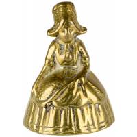 Колокольчик миниатюрный "Дама в чепчике". Латунь. Западная Европа, начало ХХ века