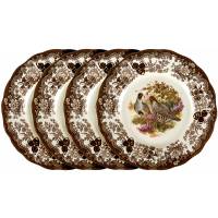 Комплект столовых тарелок "Куропатки", 4 шт. Фаянс. Royal Worcester, Великобритания, конец 20 века