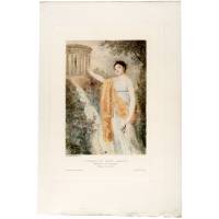 Портрет Фанни Шаррин. Цветной офорт. Франция, вторая половина 19 века
