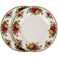 Пара тарелок для салата "Розы старой Англии". Фарфор. Royal Albert, Великобритания, конец 20 века