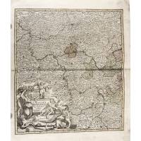 Карта Франконии. Резцовая гравюра. Германия, середина 18 века