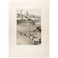 Вид на город. офорт, акватинта. Германия, около 1900 года