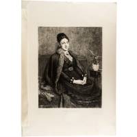 Портрет леди Орчардсон, жены художника. Офорт. Франция, вторая половина 19 века