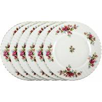 Набор столовых тарелок "Мускусные розы", 6 шт. Фарфор. Royal Albert, Великобритания, конец 20 века