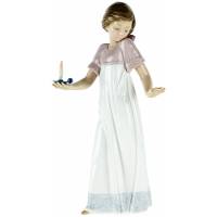 Винтажная статуэтка "Девочка со свечкой". Фарфор. Высота 25 см. Nao для Lladro, Испания, 1991 год