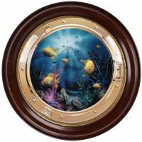Декоративная тарелка "Иллюминатор Нептуна" в деревянной раме. Фарфор. Royal Doulton, Великобритания, 1990-е гг.