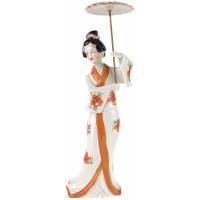Статуэтка "Гейша с зонтиком". Фарфор, ручная роспись, золочение. Высота 31 см. Япония, 1960-е гг.