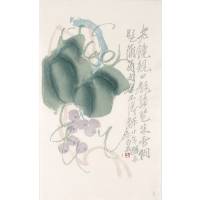 Ци Бай Ши. Плоды и листья. Ксилография, акварель. Китай, середина XX века