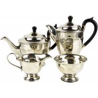 Чайно-кофейный набор из 4-х предметов эпохи Арт Деко. Металл. Великобритания, первая половина 20 века