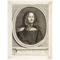 Жерар Эделинк. Портрет мадам де Мирамион. Резцовая гравюра. Франция, около 1670 года