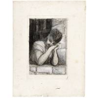 Женский портрет. Офорт. Италия?, 19 век
