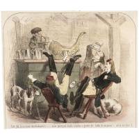 Пьянка. Литография. Франция, середина 19 века