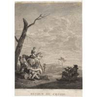 Возвращение с охоты. Офорт. Франция, около 1830 года