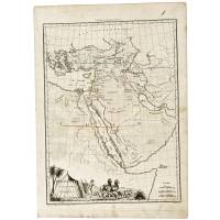 Карта Ближнего Востока и части Египта. Гравюра. Франция, 1812 год