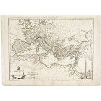 Карта Римской империи при императоре Константине. Гравюра. Франция, 1812 год
