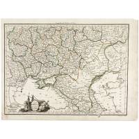 Карта Южно-Европейской части России. Гравюра. Франция, 1812 год
