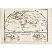 Географическая система Птолемея. Гравюра. Франция, 1812 год