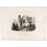 Шарманщик. Офорт. Франция, 1830