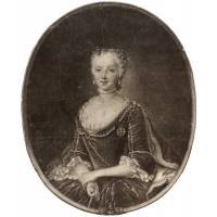 Женский портрет. Меццотинто. Германия, около 1760 года