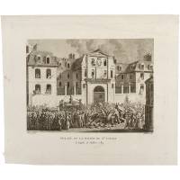 Грабеж больницы Сент-Лазар в Париже в 1789 году. Резцовая гравюра. Франция, 19 век