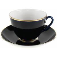 Чайная пара "Темная ночь". Фарфор, ЛФЗ, Россия, конец 20 века