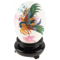 Декоративное яйцо "Райская птица" на подставке. Ручная роспись. Китай, вторая половина ХХ века