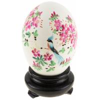Декоративное яйцо "Сойка в цветах" на подставке. Ручная роспись. Китай, вторая половина ХХ века