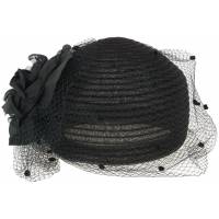 Шляпа винтажная с вуалью "Черная роза", для праздника, карнавала, вечеринки. Англия, вторая половина 20 века