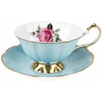 Чайная пара "Роза Джессика", английский фарфор, Великобритания, вторая половина ХХ века