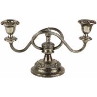 Подсвечник металлический на 2 свечи, серебрение, Англия, середина 20 века
