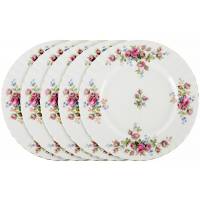 Набор тарелок для салата "Мускусные розы", 5 шт. Фарфор. Royal Albert, Великобритания, конец 20 века