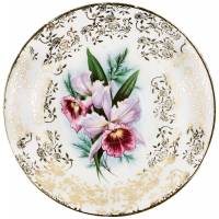 Чайное блюдце "Орхидеи", Английский фарфор, Великобритания, вторая половина 20 века