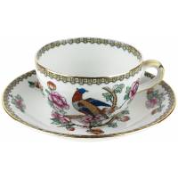 Чайная пара "Птица в саду", английский фарфор Winkle and Co, Великобритания, первая половина 20 века