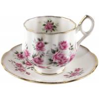 Чайная пара "Плетистые розы", фарфор. Rosina, Англия, вторая половина 20 века (с повреждением)
