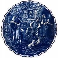 Декоративная тарелка "В таверне". Фаянс. Delft, Бельгия, вторая половина 20 века