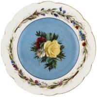 Декоративная тарелка "Желтая роза", Фарфор, Haviland Limoges, Франция, конец 19 века