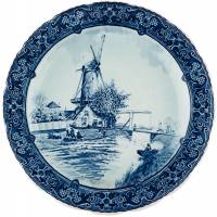 Декоративная тарелка "Ветряная мельница", Фаянс, Delft, Голландия, вторая половина 20 века