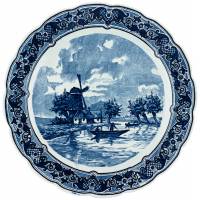 Декоративная тарелка "На канале", Фаянс, Delft, Голландия, вторая половина 20 века