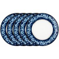 Набор столовых тарелок "Королевский синий", 5 шт, диаметр 25 см, Фарфор, Rosenthale, Германия, первая половина 20 века