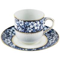 Кофейная пара "Синие цветы", фарфор, Blairs China , Великобритания, первая половина ХХ века