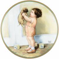 Декоративная тарелка "Мой щенок". Фарфор, Hamilton Collection, США, 1986 год