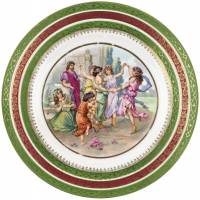 Декоративная тарелка "Празднование весны", Фарфор, Австрия, начало 20 века