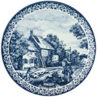 Декоративная тарелка "Осень", Фаянс, Delft, Голландия, вторая половина 20 века