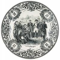 Декоративная тарелка "Наполеон у ворот Мадрида", фарфор, Boch, Бельгия, вторая половина 20 века
