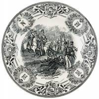 Декоративная тарелка "Битва при Сомосьерре", фарфор, Boch, Бельгия, вторая половина 20 века