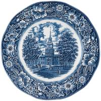 Декоративная тарелка "Ратуша", Фаянс, Liberty Blue, Великобритания, середина 20 века