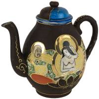 Заварочный чайник "Утро", Фарфор, рельефная роспись, Япония, первая половина 20 века 